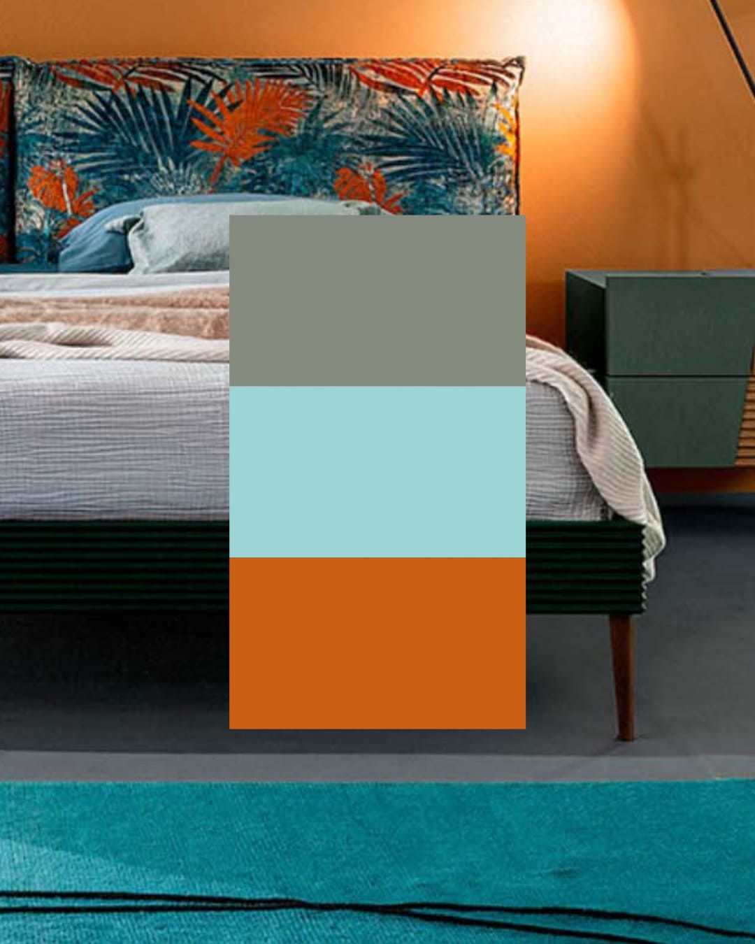 Gris + Azul + Naranja quemado